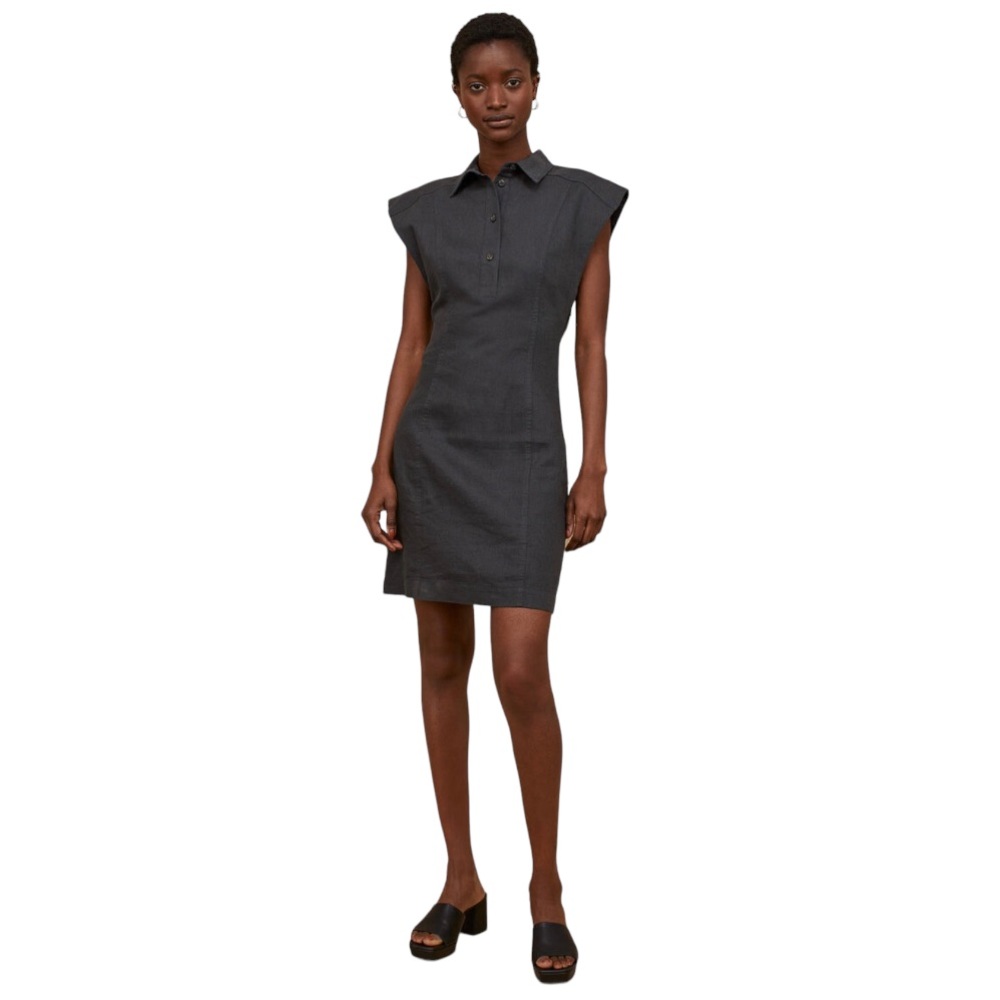 New linen dress Premium Collection modern slate gray M modern minimalist